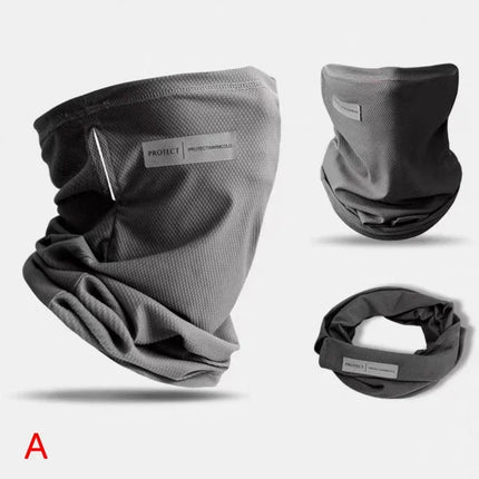 Outdoor UV Protection Ice Silk Mask Sunscreen Face Cover Neck Wrap Unisex Anti-UV Scarf Cycling UV Mask Ear Hanging Neck Scarves