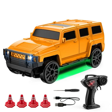 1/64 Scale Drift RC Car 2.4G Desktop Mini Racing Model with ESP 4WD Remote Control Vehicle Toy For Adults Kids Ideal Gift