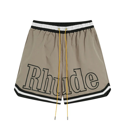 American Rhude Shorts Casual Loose Breathable Multi-color Trendy Mesh Beach Sports Shorts