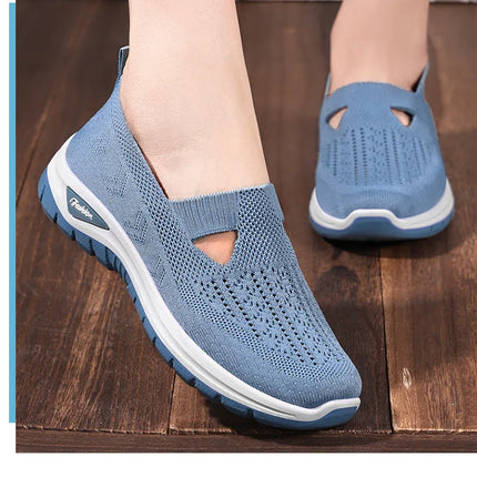 2025 New Mesh Women Vulcanized Shoes High Quality Women Sneakers Slip On Flats Shoes Women Loafers Plus Size 42 Walking Flat