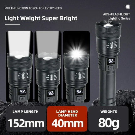 Handheld Portable Flashlight, High-power LED Torch, Emergency Lighting, Telescopic Mini Zoom Flashlight for Outdoor Fishing