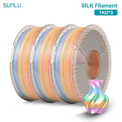SUNLU 3KG 3D Printer Shiny Silk PLA Filament 1.75mm 1000g 3D Printer Neatly Wound 3D Filament for 3D Printer& 3D Pen