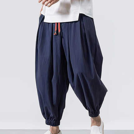 FGKKS Spring Men Loose Harem Pants Chinese Linen Overweight Sweatpants High Quality Casual Brand Oversize Trousers Male