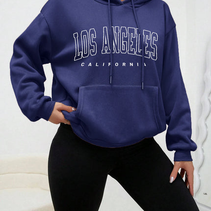 Los Angeles Art Letter Design Women Hoodies American Style Casual Hoody Autumn Hip Hop Female Hoodie Casual Fleece Clothing