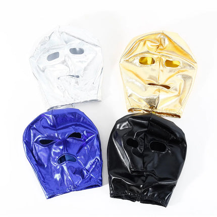 Sex Headgear Hood Fetish Mask Open Mouth With Eyes Halloween Cosplay Costumes For Men Women Faux Leather Exotic Accessaries ﻿