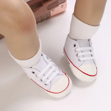 Baby Canvas Classic Sports Shoes Newborn Boys and Girls Printed Star First Walkers Shoes Infant Anti slip Baby Shoes