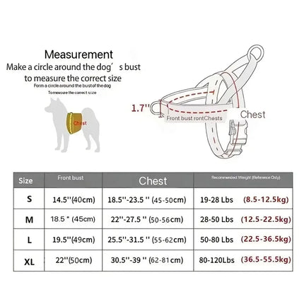 New Tactical Anti-Pull Dog Harness - 1000D Nylon Adjustable for Large Dogs, Outdoor Training Vest with Handle & Reflective