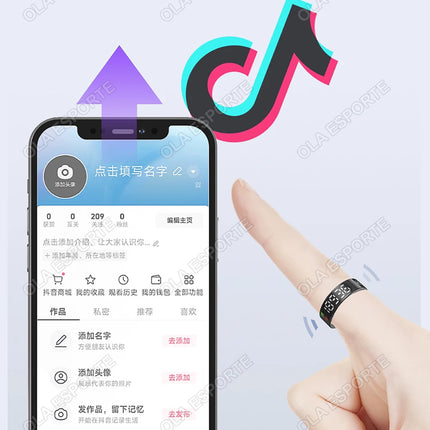 SR08 Smart Ring with Charging Box for Men Women LED Display Screen Gesture Control Health Monitor 5ATM Waterproof Sports Rings