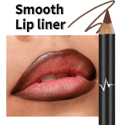 1set Long-lasting waterproof matte lip liner pen and lip gloss set - Smooth and natural tones, waterproof and not easy to smudge