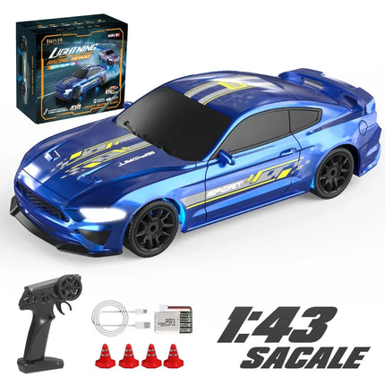 1/43 RC Car 4x4 2.4G Remote Control Racing Drift Vehicle 15km/h High Speed Off-road RTR with 7 Color LED Lights Toys Kids Gift