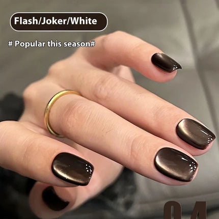 12ml 1-21pcs 2026 New Brown Gold Glass Bead Cat Eye Gel Nail Polish Black Red Magnet Cat Eye Gel Polish Gold Nails Nail Art