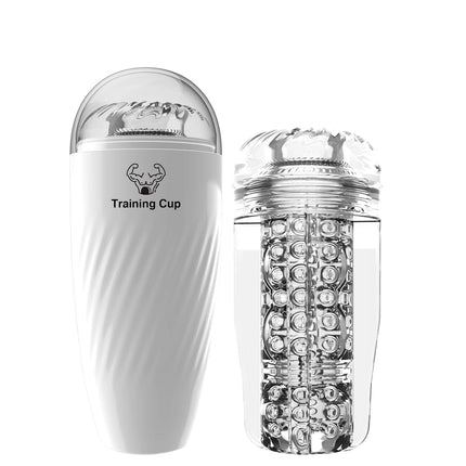 Male Masturbator Transparent Meat Vaginal Masturbation Adult Male Sex Toy Piston Manual Masturbator Cup Penis Massage Trainer