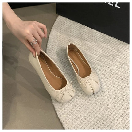 New Brand Women Flats Soft Ballet Shoes Slip On Loafers Soft Moccasins Tabi Ninja Casual Shoes Mujer Ladies Shoes Bow Knot Mujer