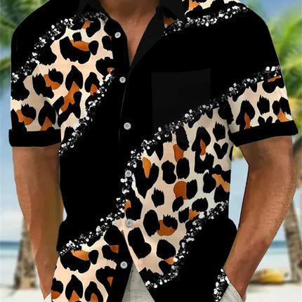 Hawaiian Surfing Men's Shirt 3D Printed Casual Fashion Short Sleeve Shirt Collar Button Top Super Large Clothing