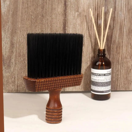 1pc salon hair wooden handle brush, hair styling tool, neck cleaning, facial dust removal,special for real hair wigs
