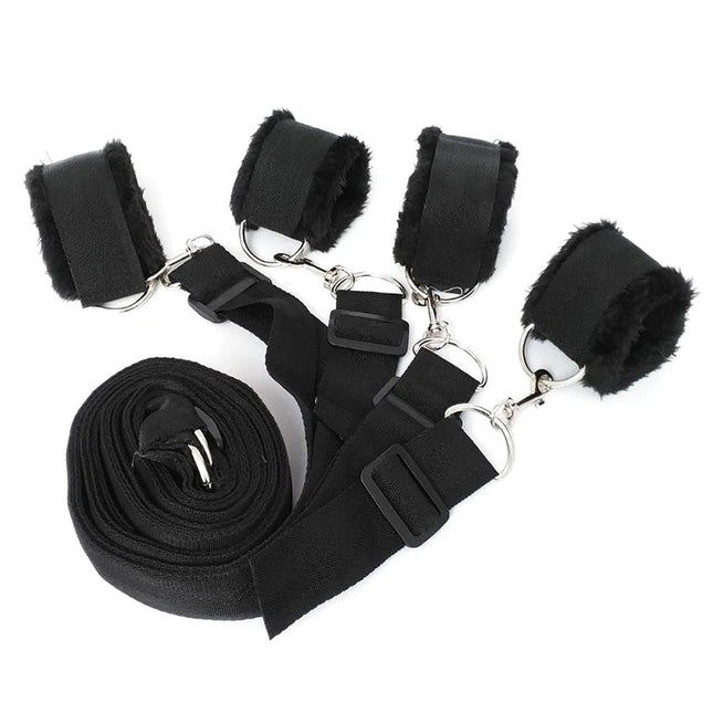 1Pc Bed Restraints Kit Restraint Fetish Bed Bondage Handcuffs Ankle Cuffs Adult Games Set Sex Toys For Women Men Couples