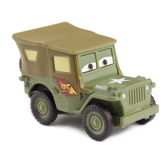 Disney Alloy Car Anime Figure Lightning McQueen Fire Fighting Truck Racing Car Kids Toys 1:55 Metal Die Casting Birthday Gifts