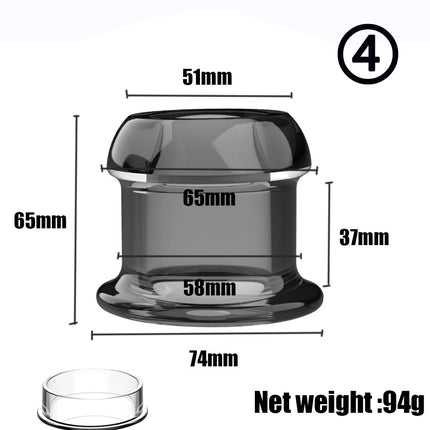 Transparent Hollow Anal Plug Set with Lids Leak-Proof Design Discreet Wear Anal Dilator Kit for Exploration Sex Toys