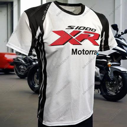 For BMW S1000 XR Motorcycle T-Shirt Motorrad ADVENTURE Travel Summer Ride Mens Motorsport Racing Quick Dry Jerseys White