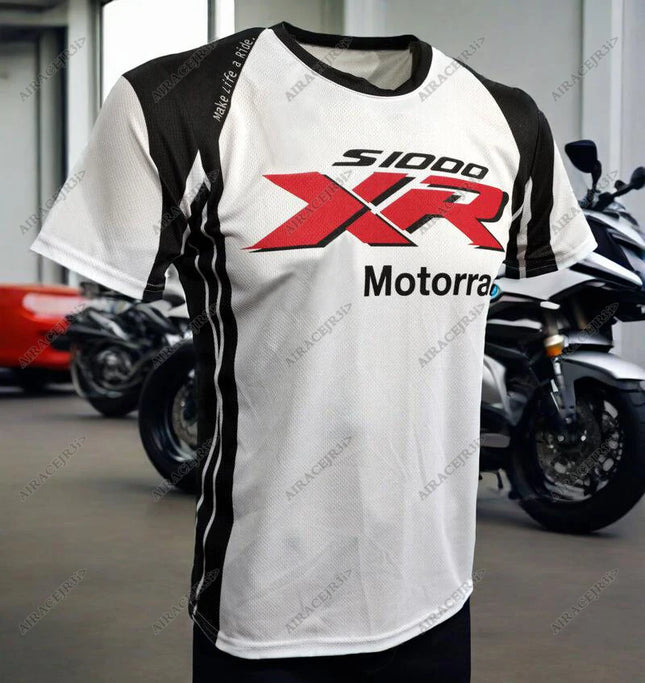 For BMW S1000 XR Motorcycle T-Shirt Motorrad ADVENTURE Travel Summer Ride Men's Motorsport Racing Quick Dry Jerseys White