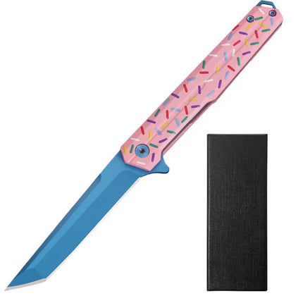 2026 new high-quality outdoor folding knife in pink is a multi-functional portable knife