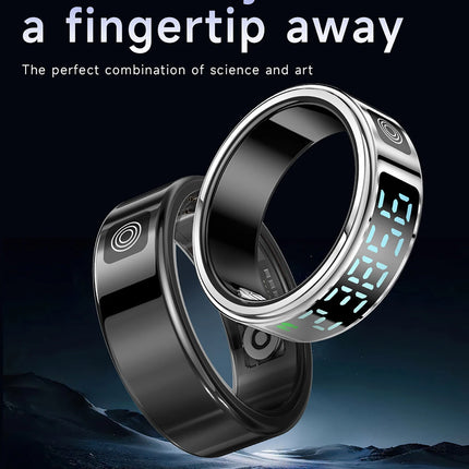 New Smart Ring SR08 LED Display Sleep Health Monitoring 5ATM Waterproof Charging Case Multi Sports Modes Ring For Men Women Gift