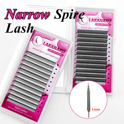 LAKANAKU Lasery troqueladas pestañas Narrow Spire Lashes Technological Fibers Anime Spike Eyelashes