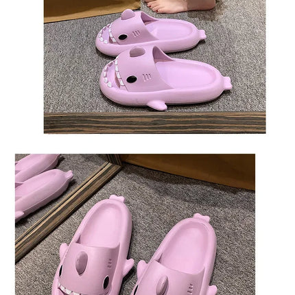 New Shark Slippers for Women Men Shoes Shark Flip Flops Beach Slides Female Home Slipper Bathroom Non-Slip Thick Sandals Couples