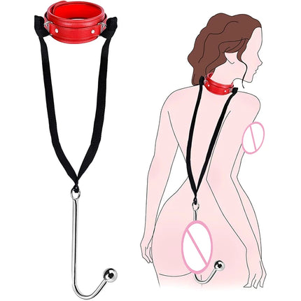 ﻿﻿﻿SM Couple Anal Hook Sex Bondage Restraint Set BDSM Leather Chain Stainless Steel Adult Sex Toys For Men Adjustable Harness