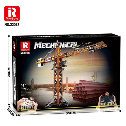1176PCS Remote Control Tower Crane MOC Model Building Blocks Tower Crane Electric Technology Brick DIY Assembly Toy Holiday Gift