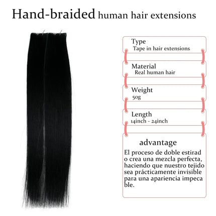 Diyomo Genius Weft Human Hair Extensions 50G Remy Human Hair Invisible Brazilian Hair Extensions Hair Bundles