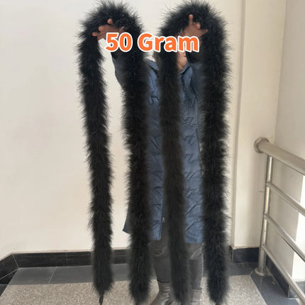 2M Soft Turkey Marabou Feather Boa 11-50g for Scarf Clothing Christmas Tree Decor Shawl Craft Costume Wedding Dress Plume Boas