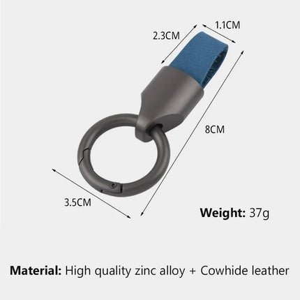 Frosted Cowhide Leather Keychains for Women Men Waist Belt Buckle Carabiner Car Pendant Key Chains Keyring Bag Charm Gifts