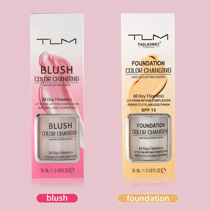 Warming Blush Liquid Foundation Temperature Color Changing Foundation, Naturally Blends Moisturizing Foundation Base Makeup 30ml
