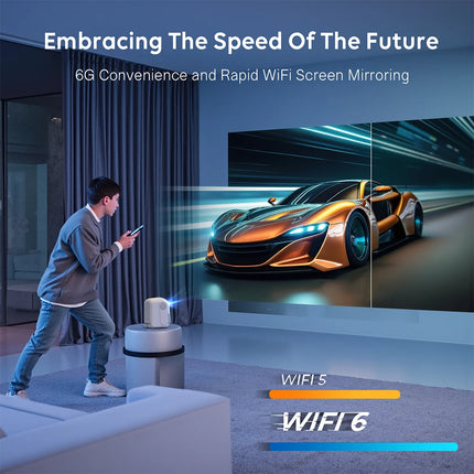 Touyinger ET35 1800ANSI Full HD Smart TV Projector with Autofocus, Wi-Fi, and Bluetooth for Home Theater Use