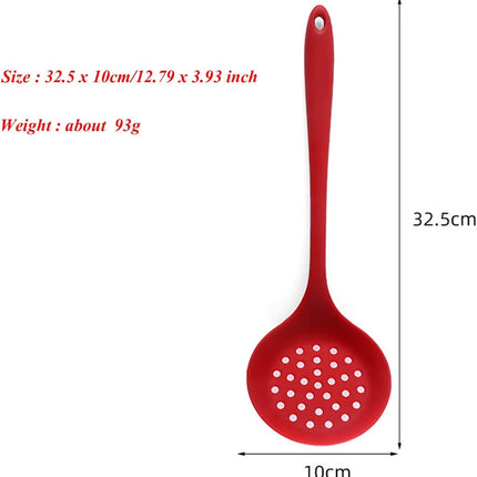 Silicone Skimmer Spoon Non-Stick Cooking Slotted Colander Spoon Skimmer Strainer Kitchen Sink Ladle Strainer Silicone Filter