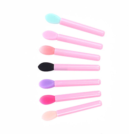 1PCS Small Makeup Brushes Lipstick Applicator Brushes With Anti-lost Cover For Lip Care Makeup Use Silicone Lip Brush