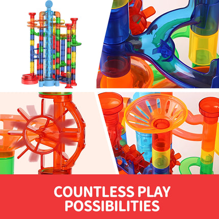 Glowing Marble Run for Kids Motorized Elevator Marble Maze Toy with Glow in The Dark Marbles Pcs Set Building Blocks for Boys Girls Best Birthday Gifts for Kids