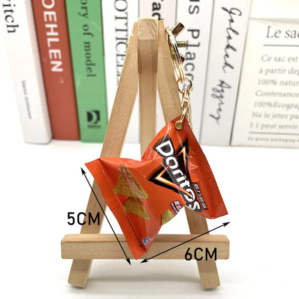 Simulated Snack Bag Keychain Miniature Potato Chip Bag Pendant Keychain Funny Jewelry