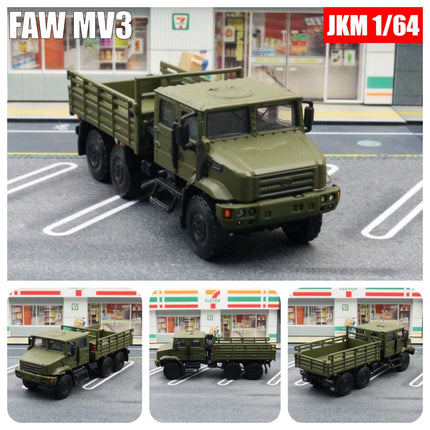 1:64 FAW MV3 Military Transport Truck 1/64 JKM Diecast Toy Car Vehicle Model Classical Zinc Alloy Metal Collection Gift For Kid