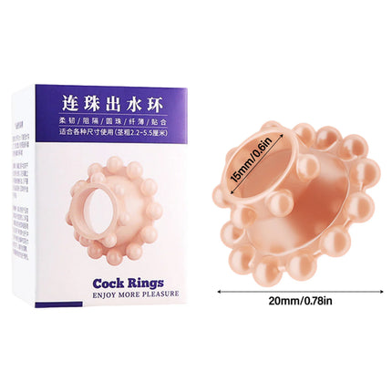 TPE Male Cock Ring With Beads Reusable Delay Ejaculation Penis Ring Masturbation Adult Sex Toy Erection Semen Lock Ring Sex Shop