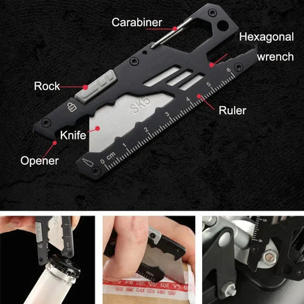 SK5 Stainless Steel Utility Knife Multifunctional 5 In 1 Art Knife Household Box Paper Letter Cutter Carving Knife EDC Tool