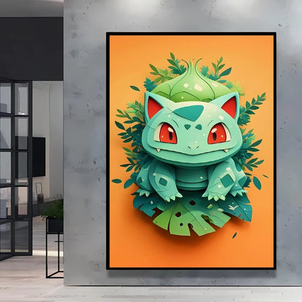 Japanese Anime Canvas Paintings Pokemon Pikachu Poster Cartoon Character Picture Bright and Clear Colors High Quality Home Decor