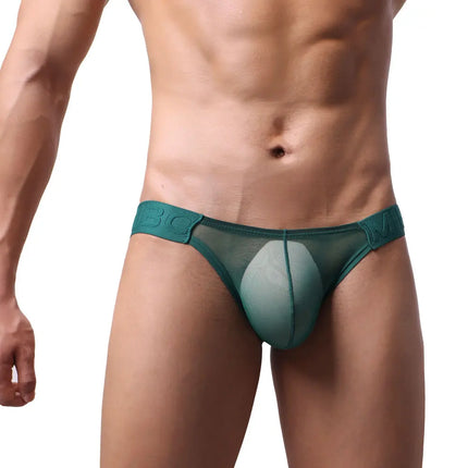 Men's 20D Ultra-Thin Briefs Low Waist Bold Bulge Pockets Sexy Fitted Triangle Underwear High Transparency Comfortable Briefs