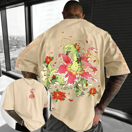 Oversized Cosplay Costume Pokémon Giratina 2026 Summer New Arrival Harajuku Anime Print Y2K Hip-Hop Casual Unisex T-Shirt