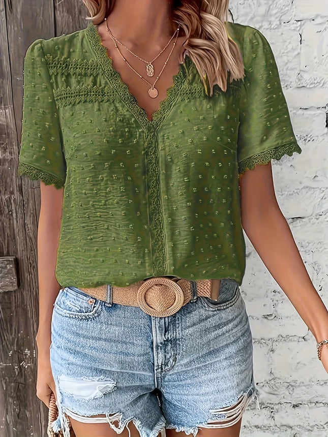 Women's plus size shirt summer chic elegant shirt casual women's fashionable shirt