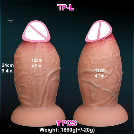 Realistic Soft Brown Thick Dildo 3 Sizes Huge Fake Penis Double Silicone Cock Woman Man Masturbation Suction Cup Anal Sex Toys