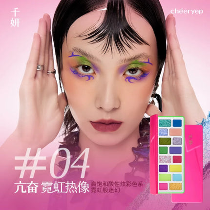 Qianyan Cheeryep 16 Color Eyeshadow Palette Glitter Chamelon Matte Shine Eye Shadow Highlighter Waterproof Cosmetics