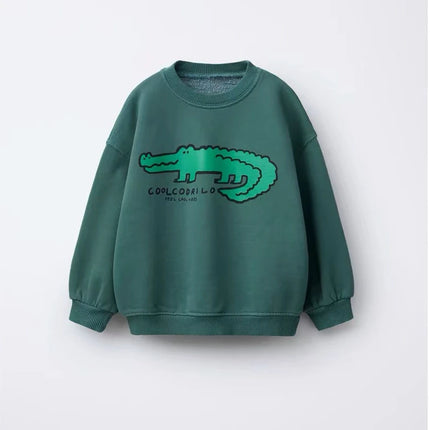 New Cartoon Sweatshirts For Boys Girls Loose Casual Long-sleeved Tops Spring Autumn Wear Fashion Simple Versatile Pullovers