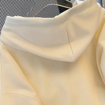 Horetong 2022 Hooded Casual Sweatshirt For Women Korean Autumn Winter Heart Embroidered Loose Hoodies New Long Sleeve Pullover